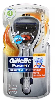 Бритвенный станок Gillette Fusion ProGlide Silvertouch Flexball с подставкой и 1 картриджем