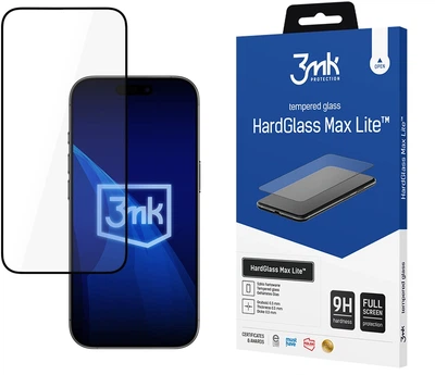 Szkło hartowane 3MK HardGlass Max Lite dla Apple iPhone 17 Pro Black (5903108682077)