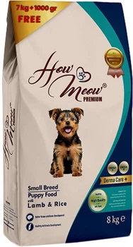 Повнораціонний корм для цуценят How Meow Puppy Mini з ягням та рисом 7+1 кг (8681692300252)