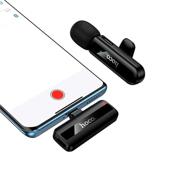 Беспроводной цифровой микрофон Hoco L20 Type-C для смартфонов Huawei Xiaomi OnePlus с зарядкой 2 часа и работой 4 часа