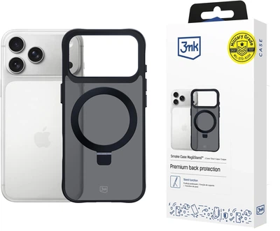 Панель 3mk Smoke Case Mag&Stand для Apple iPhone 17 Pro Max Black (5903108665223)