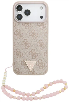 Панель Guess 4G Strap Triangle Logo MagSafe для Apple iPhone 17 Pro Max Pink (3666339526573)