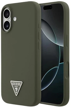 Панель Guess Silicone Triangle Logo MagSafe для Apple iPhone 17 Green (3666339517274)