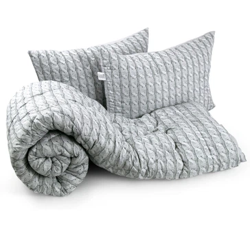 Набор Руно одеяло 172х205 + 2 подушки 50х70 силиконовый Grey Braid 172.52_Grey Braid