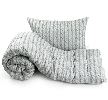 Набір Руно ковдра 140х205 + подушка 50х70 силіконовий Grey Braid (924.52_Grey Braid)