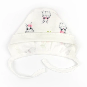 Шапочка для девочек на завязках Dexter`s cute bunny молочный 38