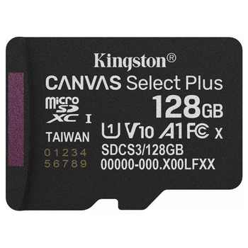 Карта пам'яті Kingston microSD 128GB C10 UHS-I A1 V10 R150MB/s (SDCS3/128GBSP)