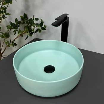 Умывальник накладной VBI PRATO 360x360 круглый, зеленый матовый (VBI-011405)