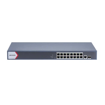 16-портовый гигабитный PoE-комуттатор Hikvision DS-3E1518P-EI/M