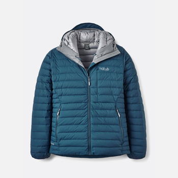 Куртка мужская пуховая Rab Microlight Windstopper Hoody, Tempest Blue, L (RB QDB-73-TMB-LRG)