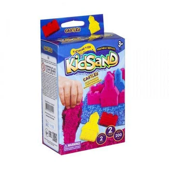 Кинетический песок "KidSand: Замок" с формочками, 200 г, KS-05-02U (укр)