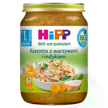 Дитяче пюре HiPP BIO Junior Кашотто з овочами та індичкою, з 1 року, 250 г