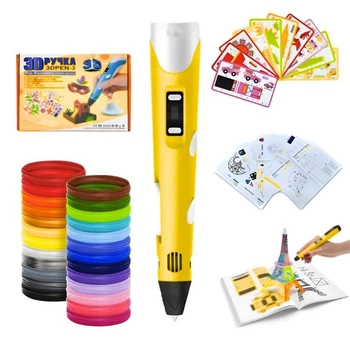 3D ручка 3DPEN-3 с дисплеем, трафаретами и пластиком (6598-7640)