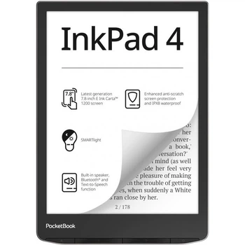С подсветкой PocketBook 743G InkPad 4, Stundust Silver (PB743G-U-WW)