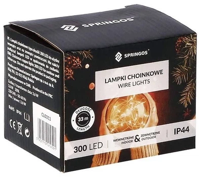 Lampki choinkowe Springos 300 LED 30 m (5907719414508)