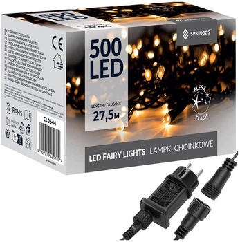 Новорічна гірлянда Springos Flash 500 LED 25 м (5907719489704)
