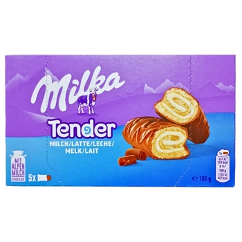 Бісквітний рулет Milka Tender Milch у молочному шоколаді 185 г
