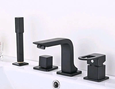 Смеситель на борт ванны с душем и изливом Epelli Mixer Di Bordo Nero, черный