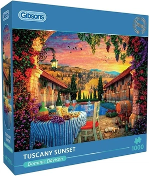 Puzzle Gibsons Games Zachód słońca w Toskanii 1000 elementów 113723 (5012269063868)