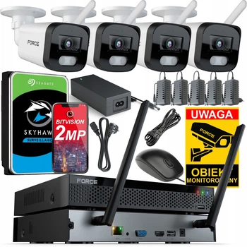 Комплект мониторинга Force Wifi 4x IP-камера 2 мп Белый