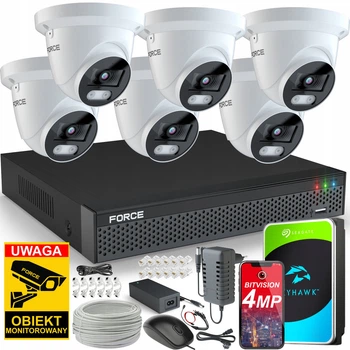 Комплект мониторинга Force 6x IP-камера 4 мп Белый