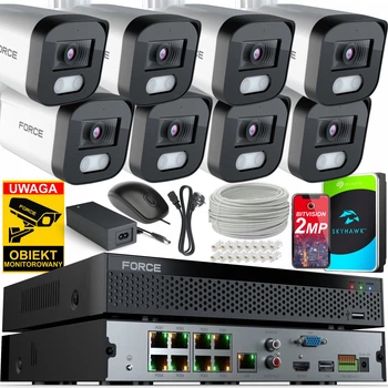 Комплект мониторинга Force 8x IP-камера 2 мп Full HD 12В