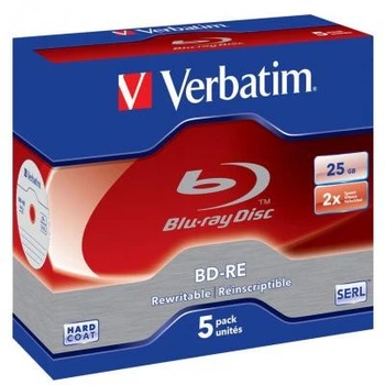 Диск BD Verbatim BD-RE 25Gb 2x Jewel 5шт Hard Coat (43615) Verbatim 43615 912997
