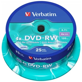 Диск DVD Verbatim 4.7Gb 4x CakeBox 25 шт silver (43639) Verbatim 43639 913053