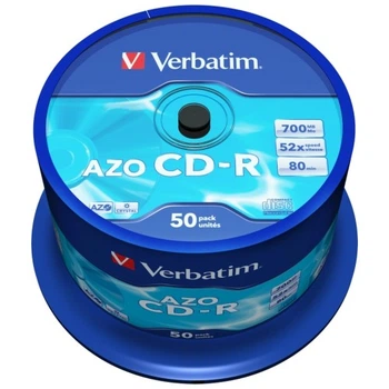 Диск CD Verbatim 700Mb 52x Cake box 50 Crystal AZO (43343) Verbatim 43343 912973