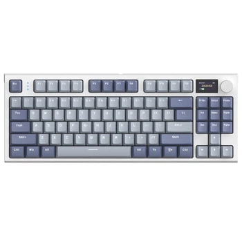 Бездротова ігрова клавіатура Attack Shark K86 / TFT-дисплей / RGB / Hot-Swap / Лавандовий з блакитним / Lavender Blue