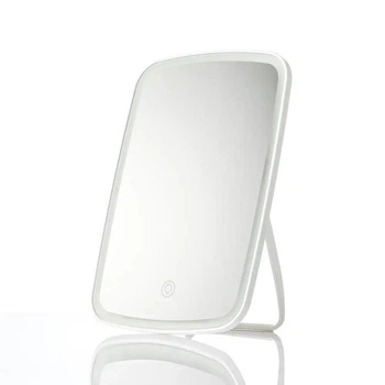 Зеркало для макияжа Jordan Judy LED Makeup Mirror 238x168x25 мм сенсорное с подсветкой и аккумулятором кремово белое для профессионального ухода за лицом с тремя режимами света беспроводное компактное настольное зеркало косметическое с USB зарядкой