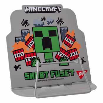Підставка для книг фігурна сіра YES Minecraft Creeper металева (470512)
