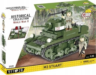 Klocki konstrukcyjne Cobi WWII M3 Stuart 511 elementów (5902251031299)