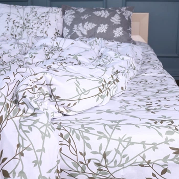 Простынь MirSon Бязь 17-0668 Grey Blooms 150 х 220 см (2200009957796)