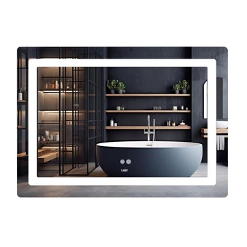 Зеркало Lidz с LED-подсветкой Touch антизапотеванием для ванной комнаты регулировка яркости (601246)