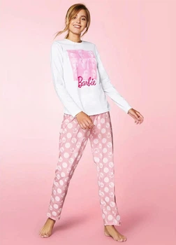 Пижама женская костюм для дома и сна (кофта+брюки) Disney Barbie Барби L (50-52) розовый (13450)
