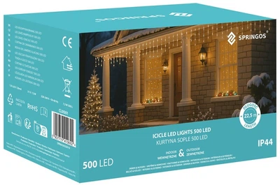 Гірлянда Springos Завіса Бурульки 500 LED 20 м (5907719410692)
