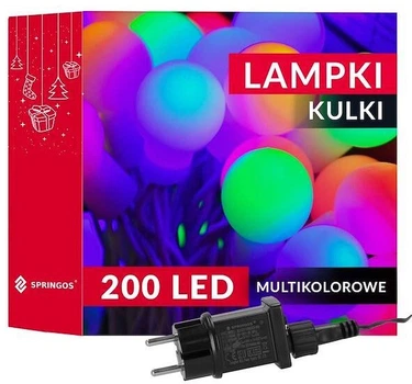 Новорічна гірлянда Springos Кульки 200 LED 16 м (5907719442518)