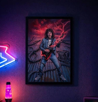 Постер в рамці під склом Stranger Things, Едді, у ретро-аркадному стилі, А3