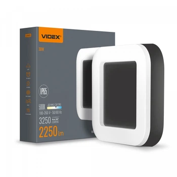 LED светильник IP65 квадратный VIDEX 30W 5000K 220V Black VL-BHFS-305B