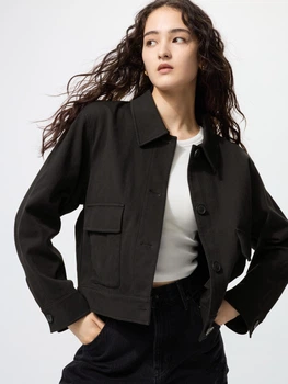 Куртка демисезонная короткая женская Uniqlo 285902771 M Черная (1159852075)
