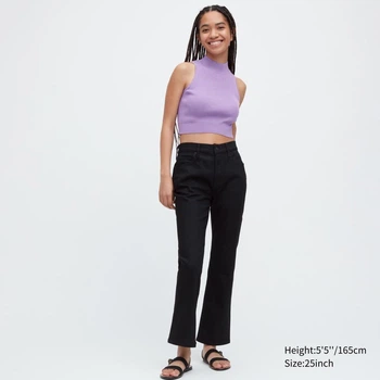 Женские расклешенные джинсы Uniqlo 1159844154 (Черный 25) - Уценка