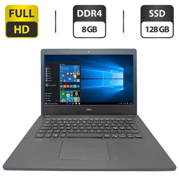 Ультрабук Dell Latitude 3480 / 14" (1920x1080) IPS / Intel Core i3-7100U (2 (4) ядра по 2.4 GHz) / 8 GB DDR4 / 128 GB SSD / Intel HD Graphics 620 / WebCam б/в