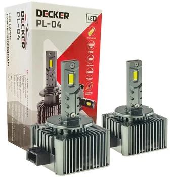 Светодиодные авто LED лампы Decker PL-04 Цоколь D1S 6000K 50W 12V 10000Lm c обманкой в штатные места!