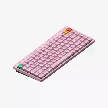 Бездротова (Bluetooth та 2.4G) механічна низькопрофільна клавіатура з HOT SWAP NuPhy Node75, Touch Bar, 84key, RGB, УКР/АНГЛ, Pink/Рожевий (Node75P)
