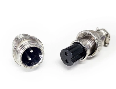 РАЗЪЕМ GX12-2PIN ПАПА + МАМА, ГНЕЗДО + ШТЕКЕР