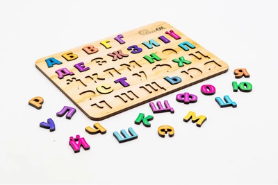 Сортер пазл детский развивающий PuzzleOK Алфавит Цветная 33 детали