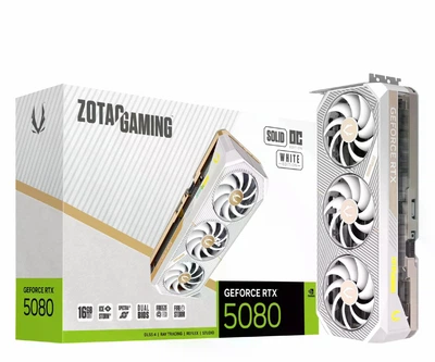 Видеокарта игровая (2026) Zotac GeForce RTX 5080 Solid OC White 16GB GDDR7 DLSS4