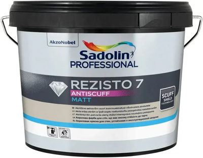 Фарба для стін акрилова матова Sadolin Professional Rezisto 7 Antiscuff Білий BW 2.5л