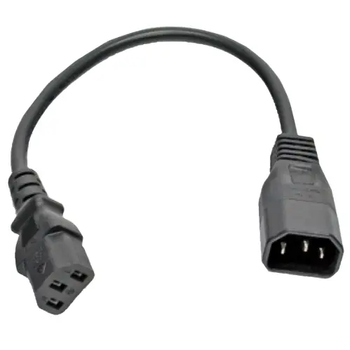 Кабель живлення Kingda С13-C14, 0.3m, 0.75 мм2 Black